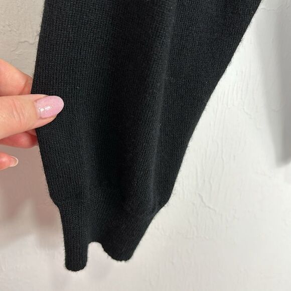 Garret Scott Black Merino Wool V-neck Long Sleeve Pullover Sweater Size XL - Picture 4 of 10